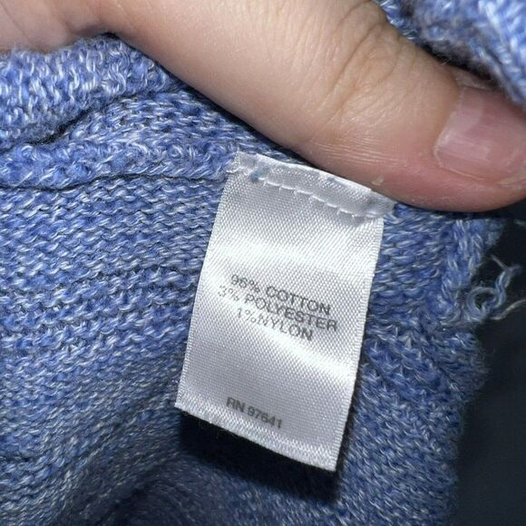 J Jill Blue Tunic Sweater Dress Fringe Hem Button Back M - Picture 4 of 4